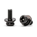 Black Stainless Steel 304 M2 M4 Phillips Pan Head Sems Screw Three Combination Screw